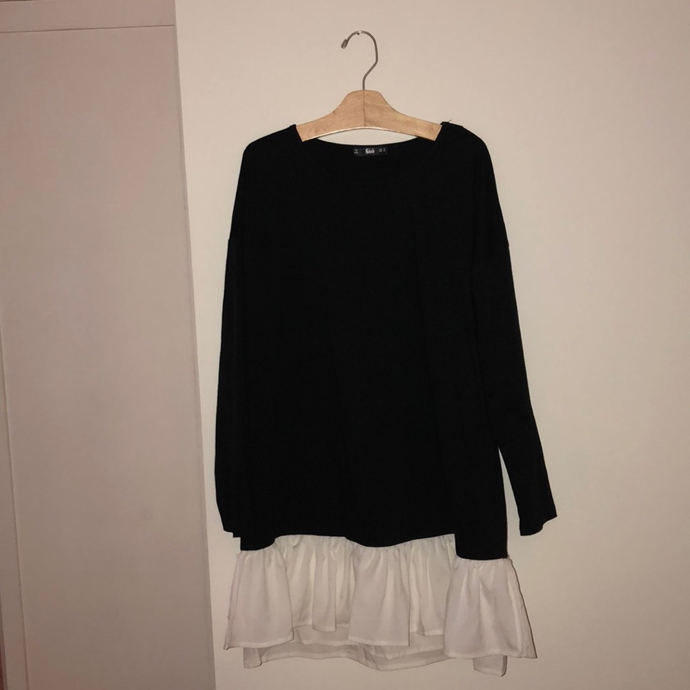 Long Sleeve Mini Black Dress